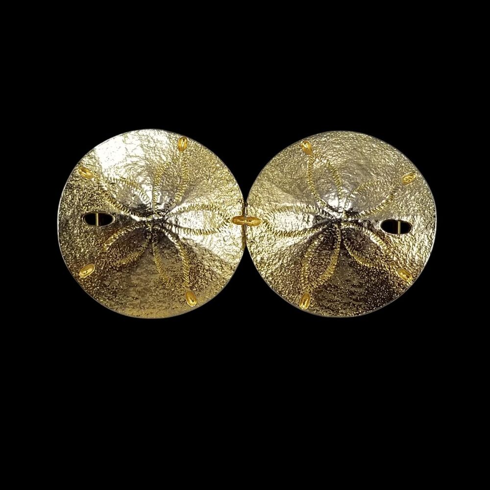 Mimi di N 1974 Vintage Gold Sand Dollar Interlocking Belt Buckle